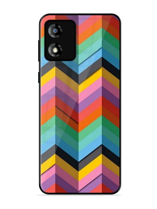 Colorful Zigzag Glossy Soft Edge Case for Motorola Moto E13 Chachhi