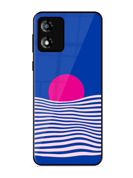 Pink Sunset Over Blue Waves Glossy Soft Edge Case for Motorola Moto E13 Chachhi