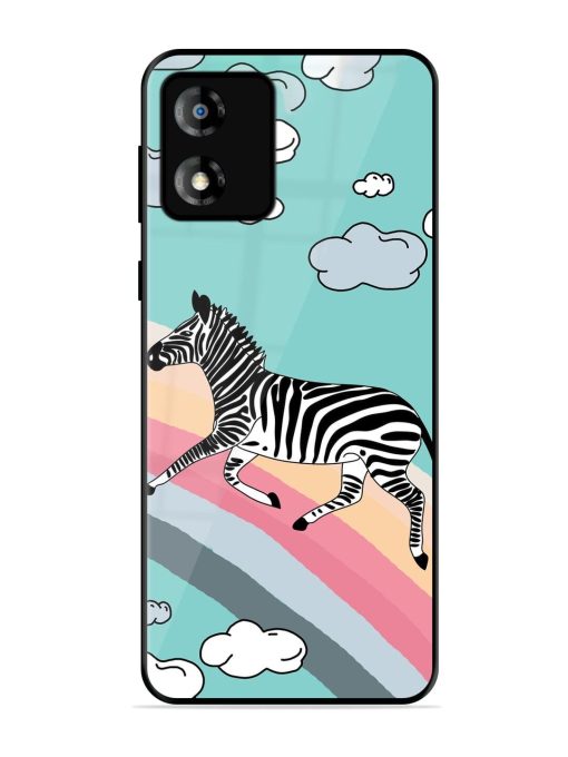 Zebra On A Rainbow Glossy Soft Edge Case for Motorola Moto E13 Chachhi