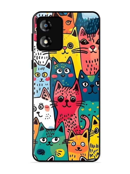 Feline Frenzy Glossy Soft Edge Case for Motorola Moto E13 Chachhi