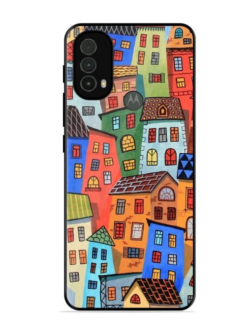 Rainbow House Glossy Soft Edge Case for Motorola Moto E40 Chachhi