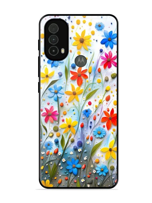 Vibrant Floral Glossy Soft Edge Case for Motorola Moto E40