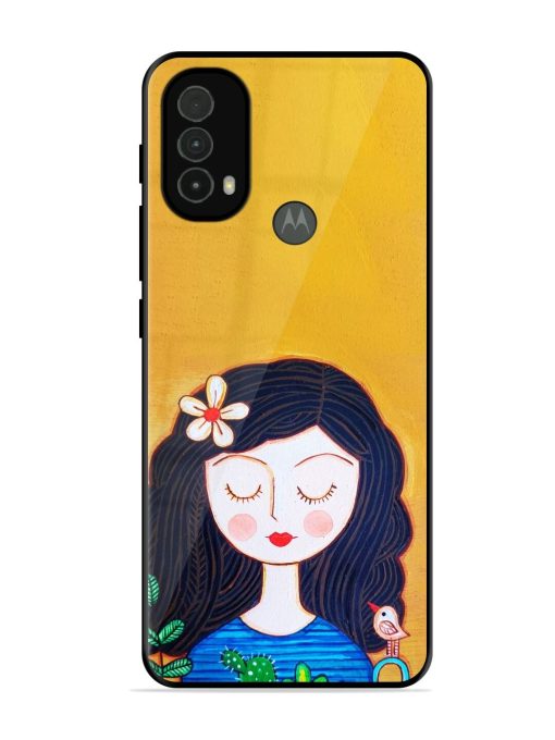 Girl Illustration Glossy Soft Edge Case for Motorola Moto E40 Chachhi