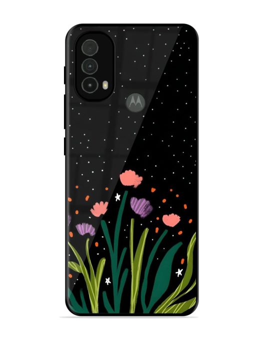 Midnight Bloom Glossy Soft Edge Case for Motorola Moto E40 Chachhi