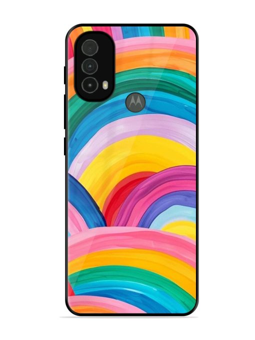Rainbow Symphony Glossy Soft Edge Case for Motorola Moto E40