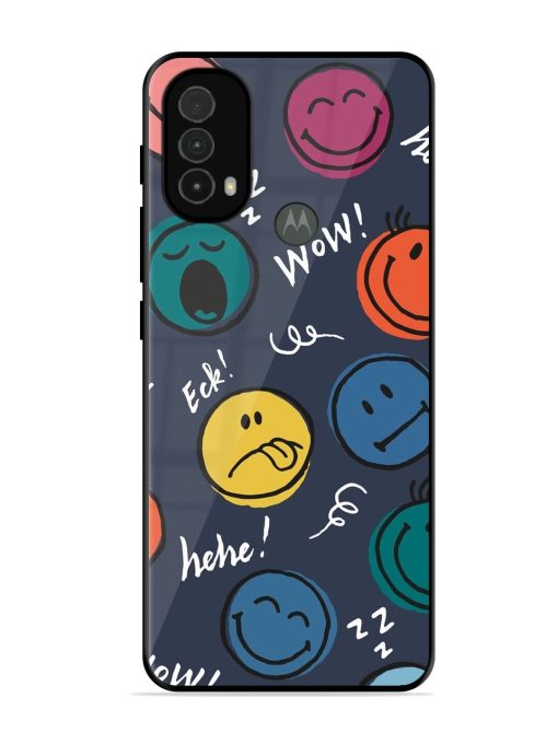 Emoticon Parade Glossy Soft Edge Case for Motorola Moto E40 Chachhi