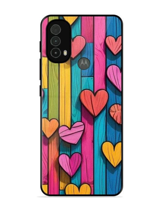 Rainbow Of Hearts Glossy Soft Edge Case for Motorola Moto E40 Chachhi