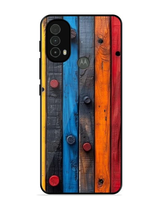 Rainbow Plank Glossy Soft Edge Case for Motorola Moto E40 Chachhi