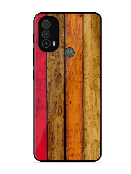 Colorful Woodgrain Glossy Soft Edge Case for Motorola Moto E40 Chachhi