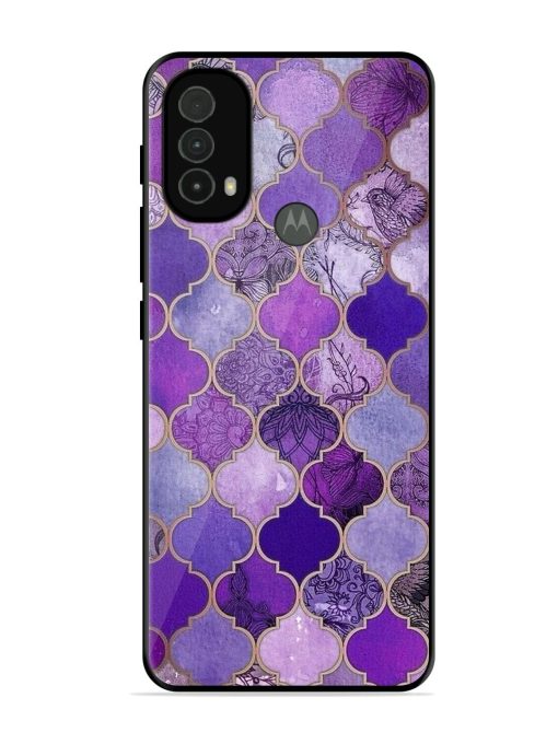 Purple Mosaic Magic Glossy Soft Edge Case for Motorola Moto E40