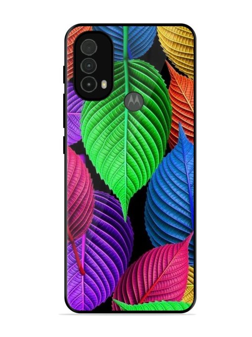 Rainbow Leaf Symphony Glossy Soft Edge Case for Motorola Moto E40 Chachhi