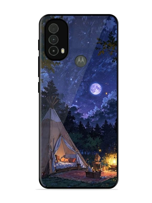 Moonlight Camping Glossy Soft Edge Case for Motorola Moto E40 Chachhi