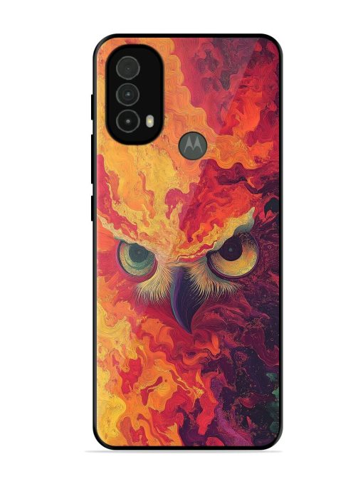 Fiery Owl Glossy Soft Edge Case for Motorola Moto E40 Chachhi