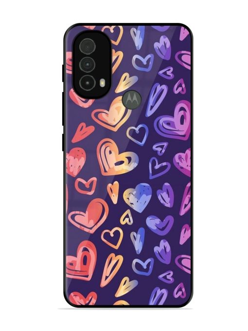 Rainbow Hearts Glossy Soft Edge Case for Motorola Moto E40