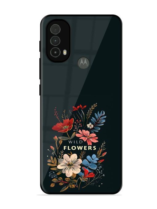 Dark Floral Glossy Soft Edge Case for Motorola Moto E40 Chachhi