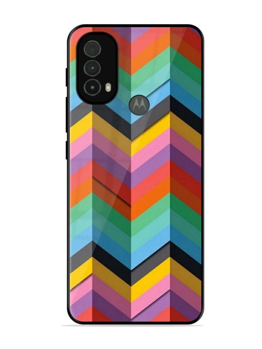 Colorful Zigzag Glossy Soft Edge Case for Motorola Moto E40 Chachhi