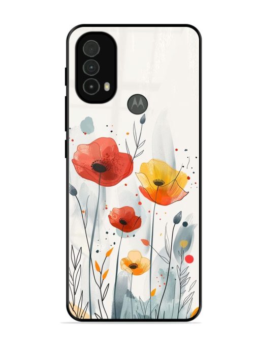 Poppy Fields Glossy Soft Edge Case for Motorola Moto E40 Chachhi