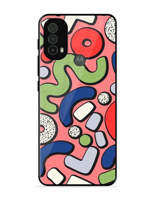 Groovy Geometric Shapes Glossy Soft Edge Case for Motorola Moto E40