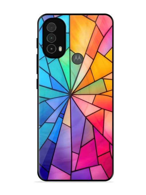 Stained Glass Kaleidoscope Of Colors Glossy Soft Edge Case for Motorola Moto E40