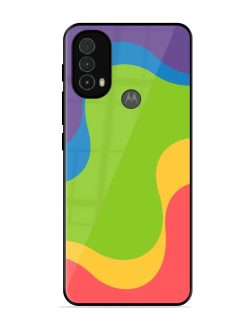 Wavy Rainbow Wonderland Glossy Soft Edge Case for Motorola Moto E40