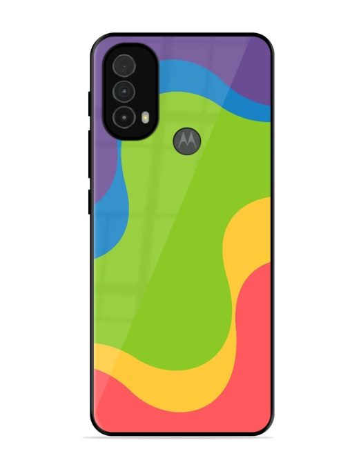 Wavy Rainbow Wonderland Glossy Soft Edge Case for Motorola Moto E40