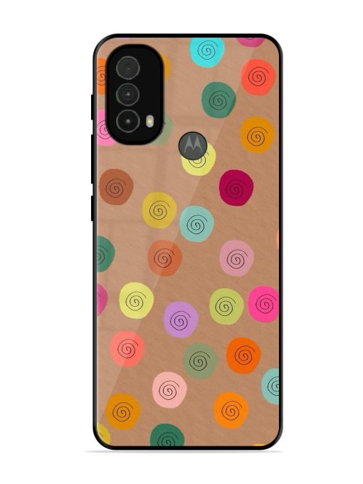 Swirly Dots On Kraft Glossy Soft Edge Case for Motorola Moto E40 Chachhi