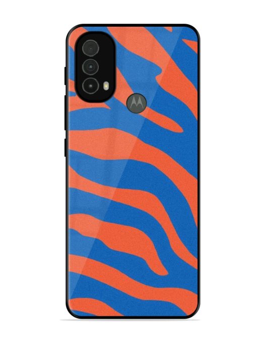 Zebra Stripes In Blue And Orange Glossy Soft Edge Case for Motorola Moto E40 Chachhi