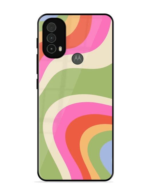 Wavy Rainbow Wonderland Glossy Soft Edge Case for Motorola Moto E40