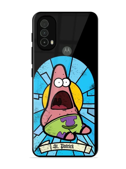St. Patrick'S Day Stained Glass Patrick Star Glossy Soft Edge Case for Motorola Moto E40