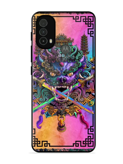 Psychedelic Fu Dog Tapestry Glossy Soft Edge Case for Motorola Moto E40