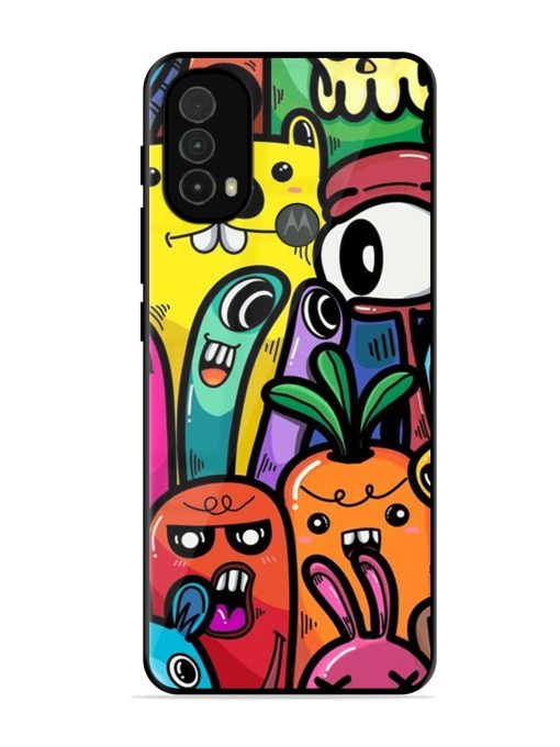 Whimsical Doodle Chaos Glossy Soft Edge Case for Motorola Moto E40 Chachhi