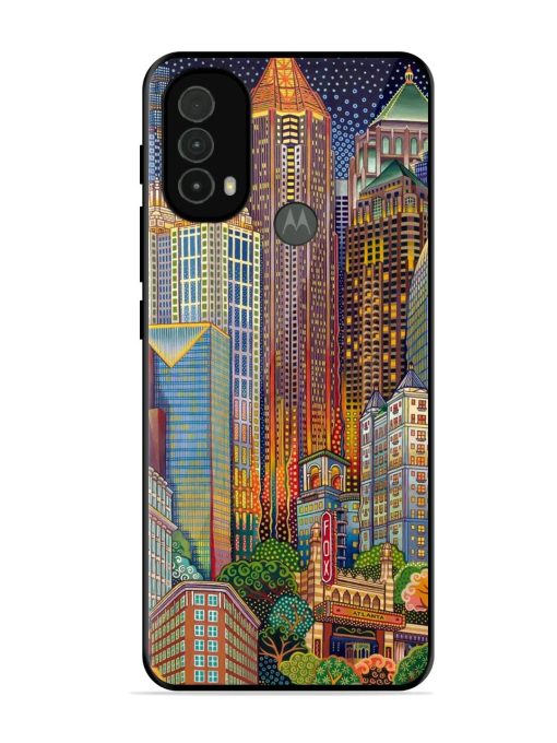 Neon Nightscape Glossy Soft Edge Case for Motorola Moto E40 Chachhi