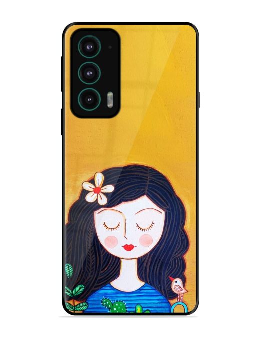 Girl Illustration Glossy Soft Edge Case for Motorola Moto Edge 20 Chachhi