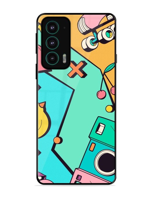 Retro Remix Glossy Soft Edge Case for Motorola Moto Edge 20 Chachhi