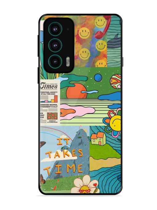 Groovy Vibes Glossy Soft Edge Case for Motorola Moto Edge 20 Chachhi