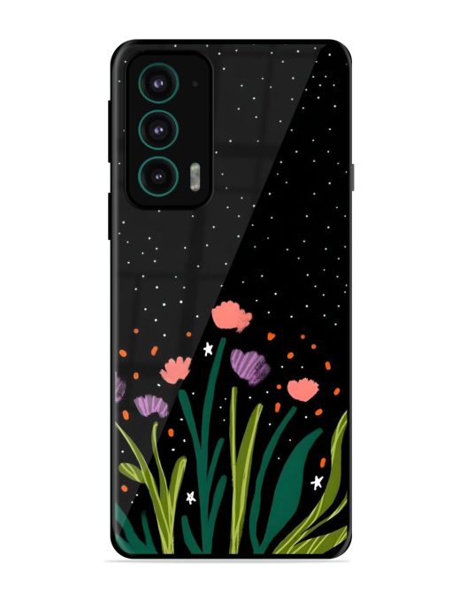 Midnight Bloom Glossy Soft Edge Case for Motorola Moto Edge 20