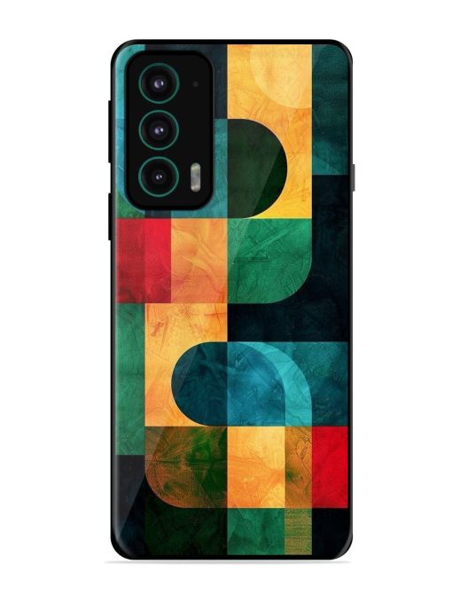 Geometric Harmony Glossy Soft Edge Case for Motorola Moto Edge 20 Chachhi