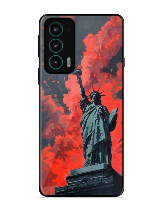 Lady Liberty'S Firework Finale Glossy Soft Edge Case for Motorola Moto Edge 20 Chachhi