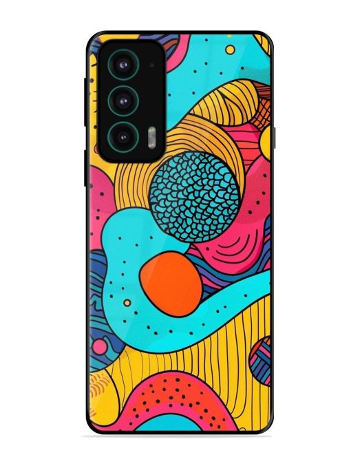 Psychedelic Patterns Glossy Soft Edge Case for Motorola Moto Edge 20 Chachhi