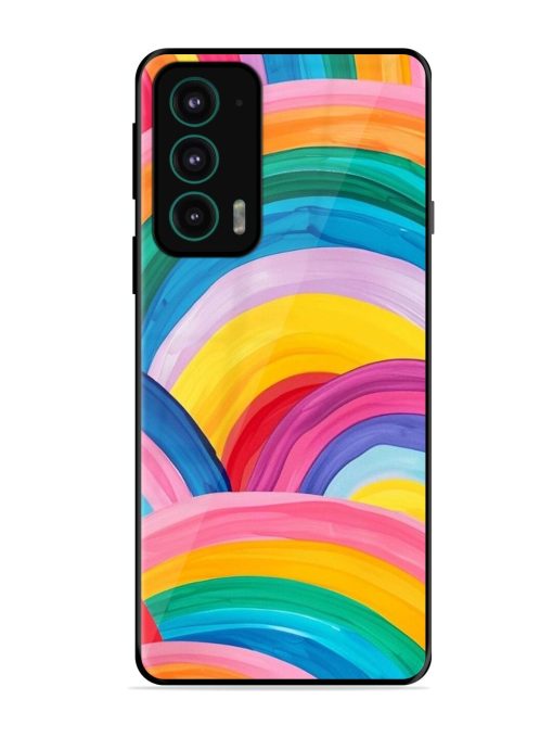 Rainbow Symphony Glossy Soft Edge Case for Motorola Moto Edge 20 Chachhi