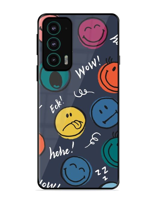 Emoticon Parade Glossy Soft Edge Case for Motorola Moto Edge 20 Chachhi