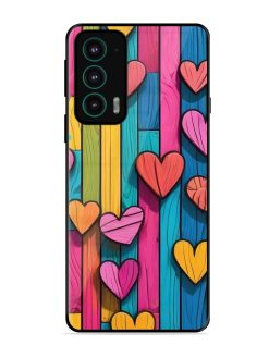 Rainbow Of Hearts Glossy Soft Edge Case for Motorola Moto Edge 20