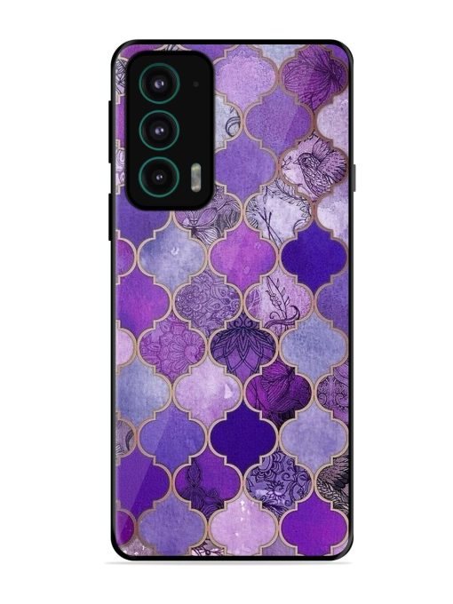 Purple Mosaic Magic Glossy Soft Edge Case for Motorola Moto Edge 20 Chachhi