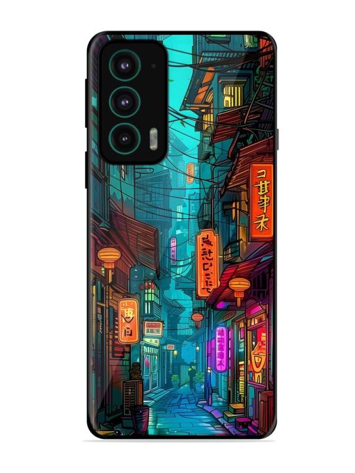 Neon Nightscape Glossy Soft Edge Case for Motorola Moto Edge 20