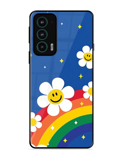 Happy Daisies And Rainbow Sky Glossy Soft Edge Case for Motorola Moto Edge 20 Chachhi