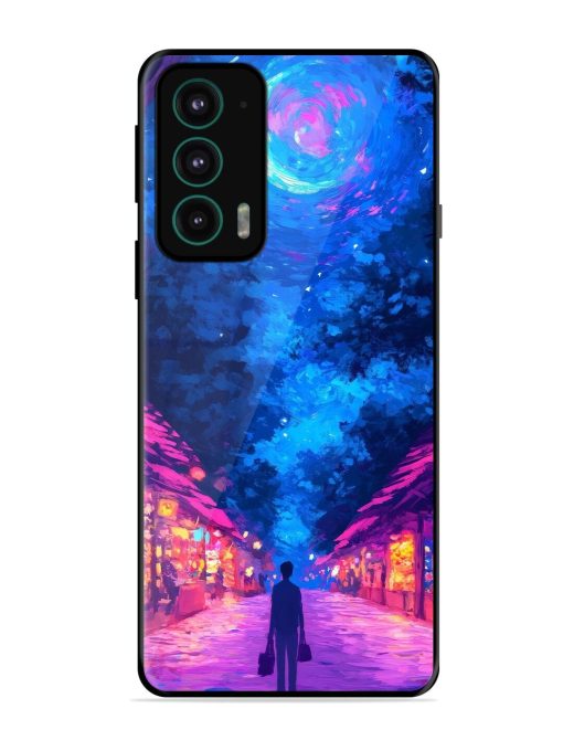 Neon Nightscape Glossy Soft Edge Case for Motorola Moto Edge 20