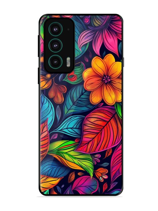 Rainbow Of Blooms Glossy Soft Edge Case for Motorola Moto Edge 20 Chachhi