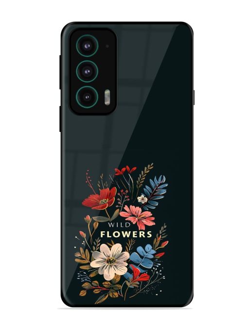 Dark Floral Glossy Soft Edge Case for Motorola Moto Edge 20 Chachhi