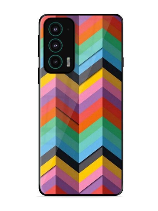 Colorful Zigzag Glossy Soft Edge Case for Motorola Moto Edge 20 Chachhi