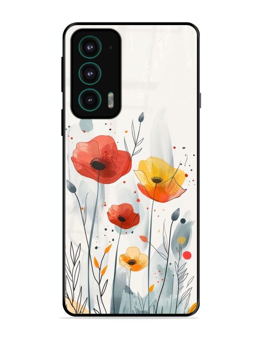 Poppy Fields Glossy Soft Edge Case for Motorola Moto Edge 20